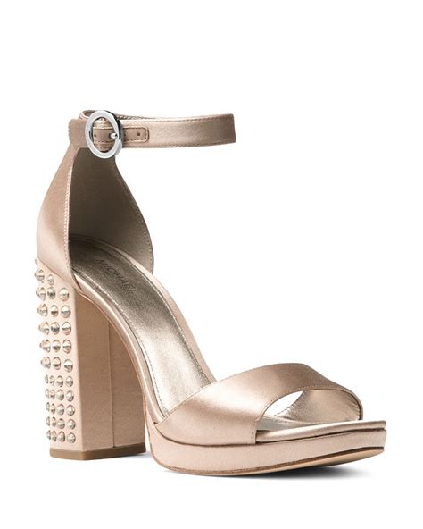 Michael Michael Kors Women's Erika Studded Satin Ankle Strap 